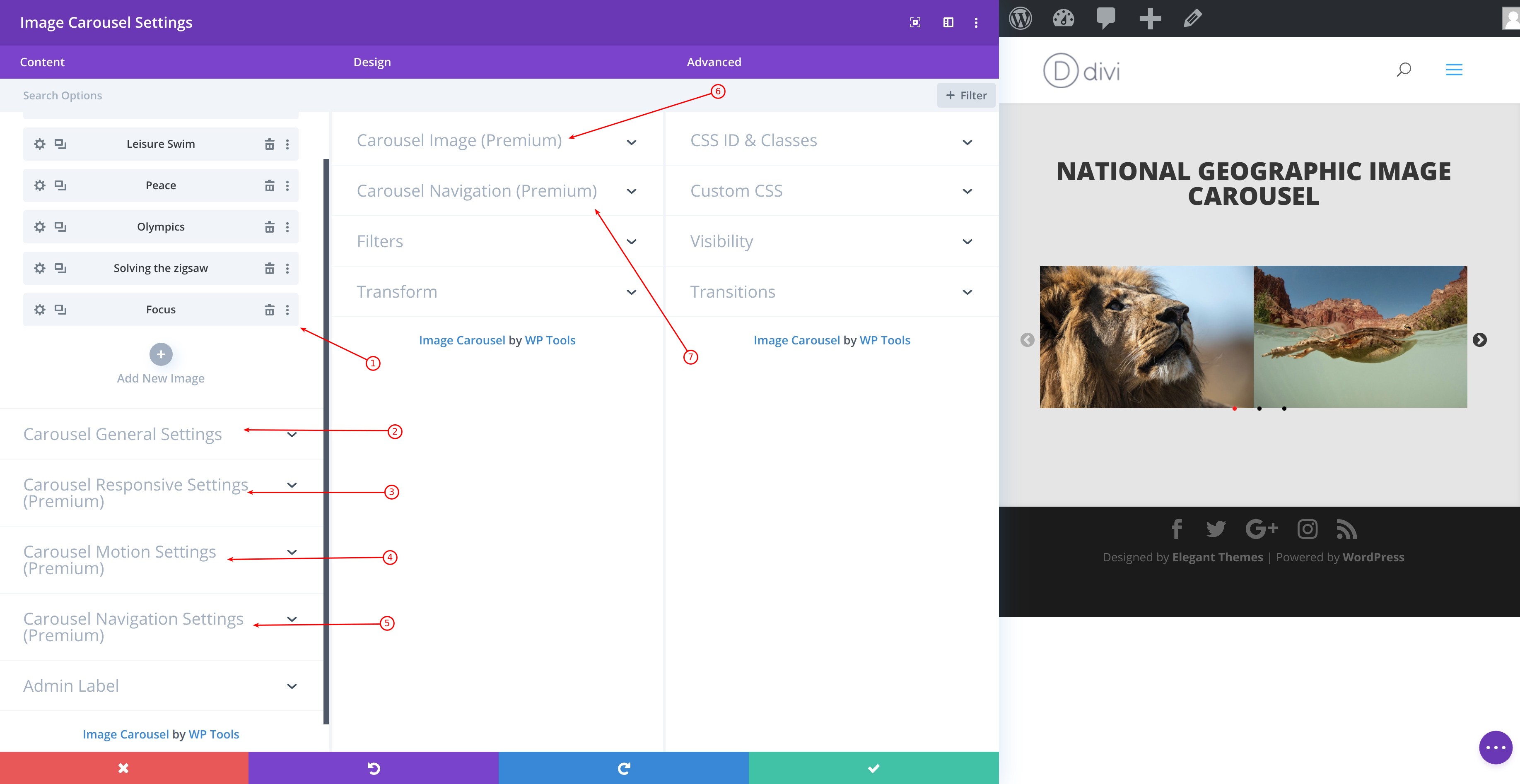 Image Carousel Divi Module Premium Settings