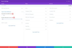 Open/Close Behavior - Control How FAQs Open And Close