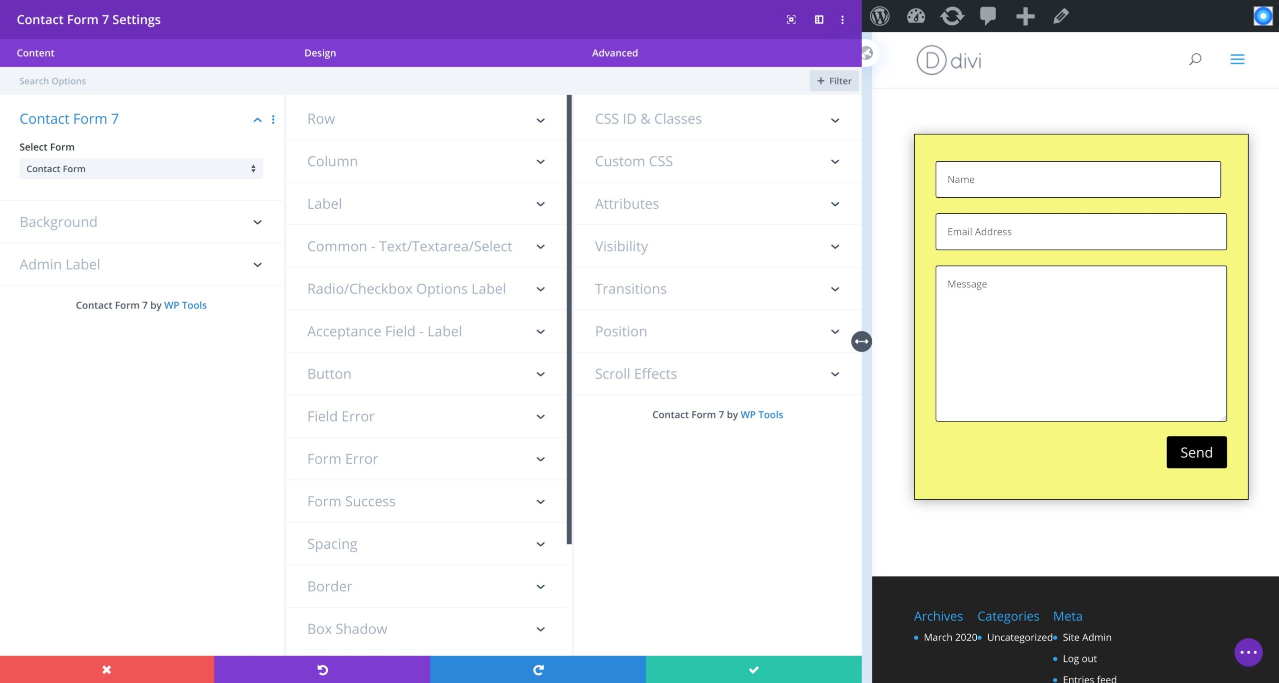 Contact Form 7 Divi Styler Module