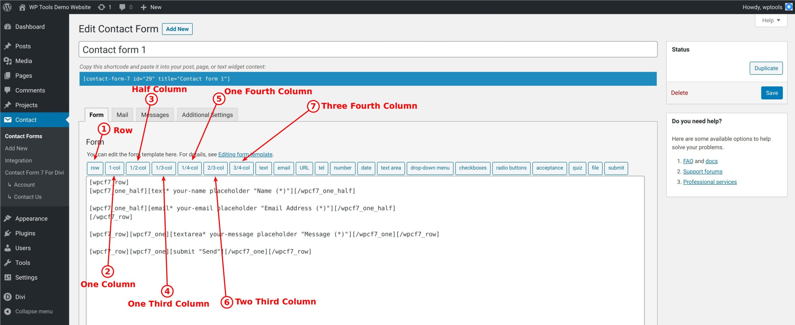 Contact Form 7 Grid Builder