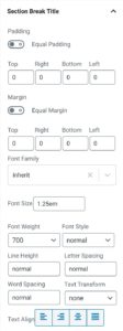 Section Break Title Settings