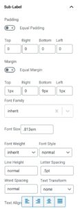 Sub-Label Settings
