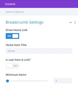 Breadcrumb Settings