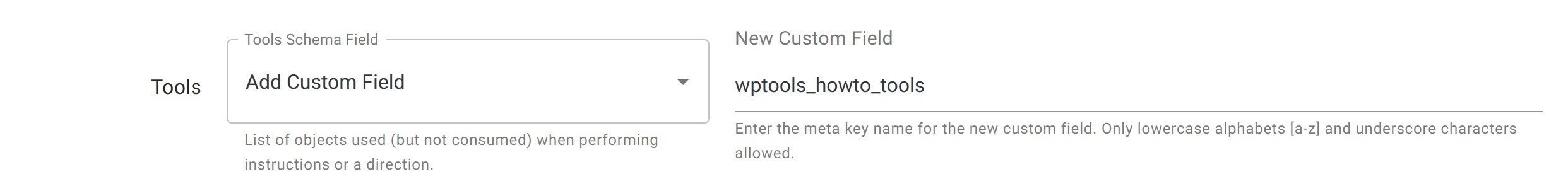 Tools Field - HowTo Schema - WordPress Schema Plugin