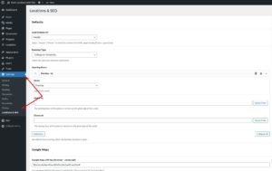 Goto "Locations & SEO" page