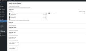 Locations Post Type & Category Section Settings